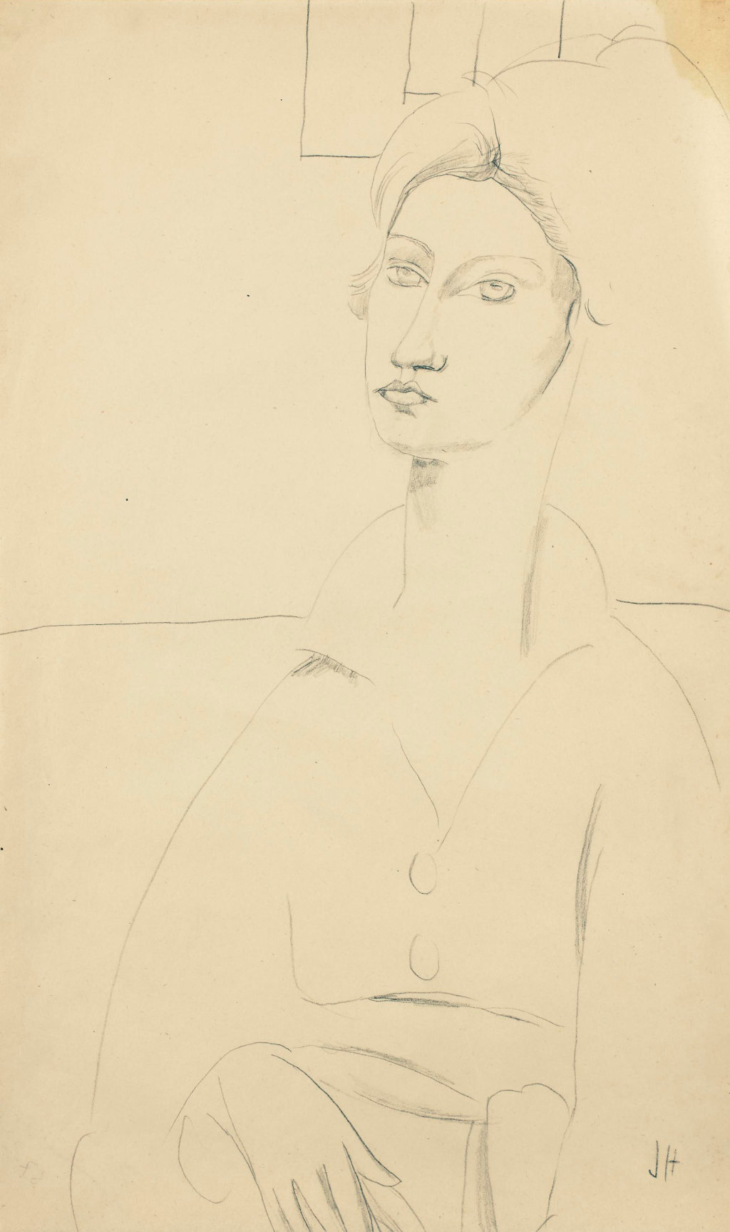 Self Portrait Drawing Jeanne Hebuterne